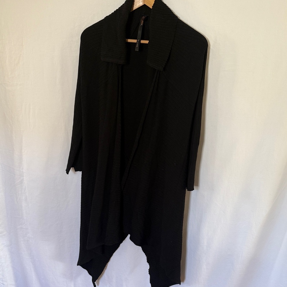 Renee C. Black by so cool. Open-Front Draped Cardigan